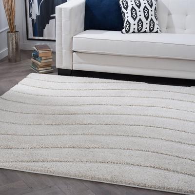 Alise Rugs Waverly Shag Industrial Stripe Indoor Area Rug - 6'7 x 6'7