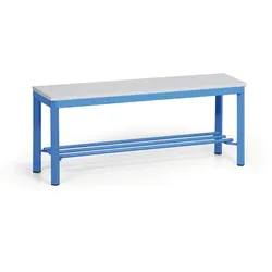 Umkleidebank mit Schuhrost, Sitzfläche, laminiert, Länge 1000 mm, blau