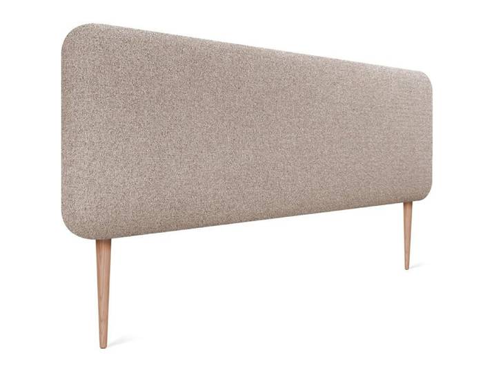 DHOME Tête de lit capitonnée en tissu Aqualine Sable 160cm avec pieds pour mur