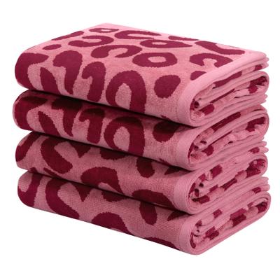 OTTO home "Anna Leopardenmuster, 4-tlg Handtuch-Set, 50x100cm, 100% Baumwolle" Handtücher, weich, saugstark, modern, Leo, Animal Print