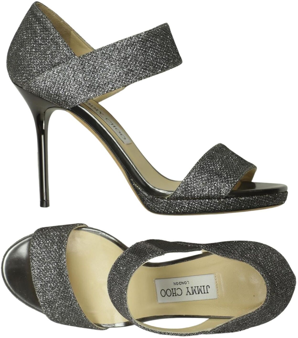 Jimmy Choo Damen Sandalen, Silber, Gr. EU 37, Leder - Second Hand