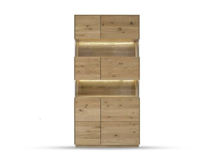 Vitrine 103x209cm 'München' Wildeiche geölt