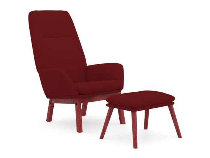 Todiikf Relaxsessel mit Hocker Weinrot Stoff Wohnzimmersessel 2er Set Ergonomischer Polstersessel mit Hocker und Massivholzbeinen für Wohnzimmer und Schlafzimmer. Belastbar bis 110 kg.