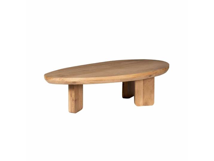 Table basse galet en bois massif clair