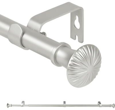 Urbanest "5/8"" Telescoping Single Curtain Rod Set with Trumpet Finials"