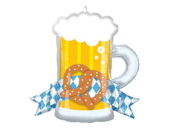 Amscan - Super Shape folieballon bierfeest, 66 x 63 cm, bierpul met krakel, helium ballon