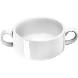 Suppen-Obertasse, groß, reinweißes Hotelporzellan, Serie Isabell, Stalgast, 380 ml