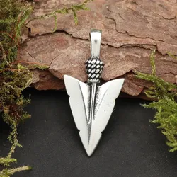 Drachensilber Pfeilspitze Schmuck Anhänger 925 Sterlingsilber - Silber