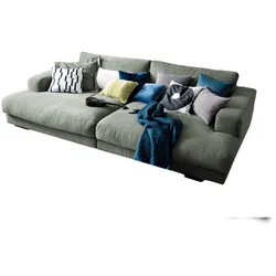 KAWOLA Big Sofa XL MADELINE Stoff olivgrün