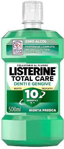 Listerine Difesa Denti Gengive Collutorio al Gusto Delicato alla Menta Delicata 500 ml Senza Alcool