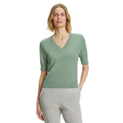 Strickpullover FALKE "FALKE Pullover", Damen, Gr. XS, grün (quiet grün (7378)), Pullover Strickpullover