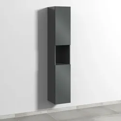 Sanipa 3way Hochschrank mit 2 Türen und 1 offenem Fach, Anthrazit-Glanz SF11379