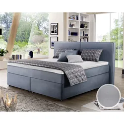 Winkle »Kiruna« Boxspringbett 200x200 cm / 9384 Hellblau / H2