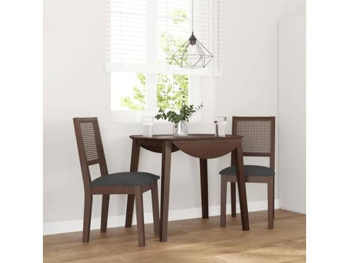 KGHFDVB Esszimmerstühle mit Kissen 2 STK Braun Massivholz Gummibaum Gummibaum-Massivholz, stoßfest, langlebig, ergonomische Rückenlehne, inklusive Kissen, vielseitig einsetzbar