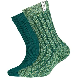 2er Pack s.Oliver Cosy Rib Crew Socken Kinder 7657 - botanical garden 27-30
