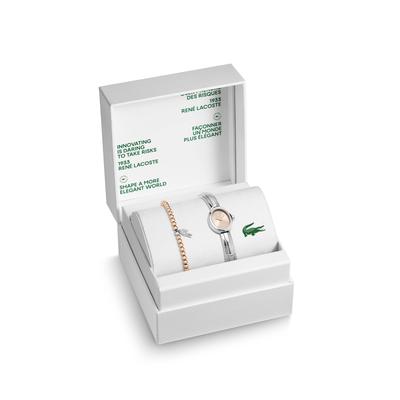 Quarzuhr LACOSTE "Gift Set", rosa (silberfarben), Armbanduhren, Damen, Quarzuhr, Armbanduhr, Damenuhr, Edelstahlarmband, Ideal auch als Geschenk