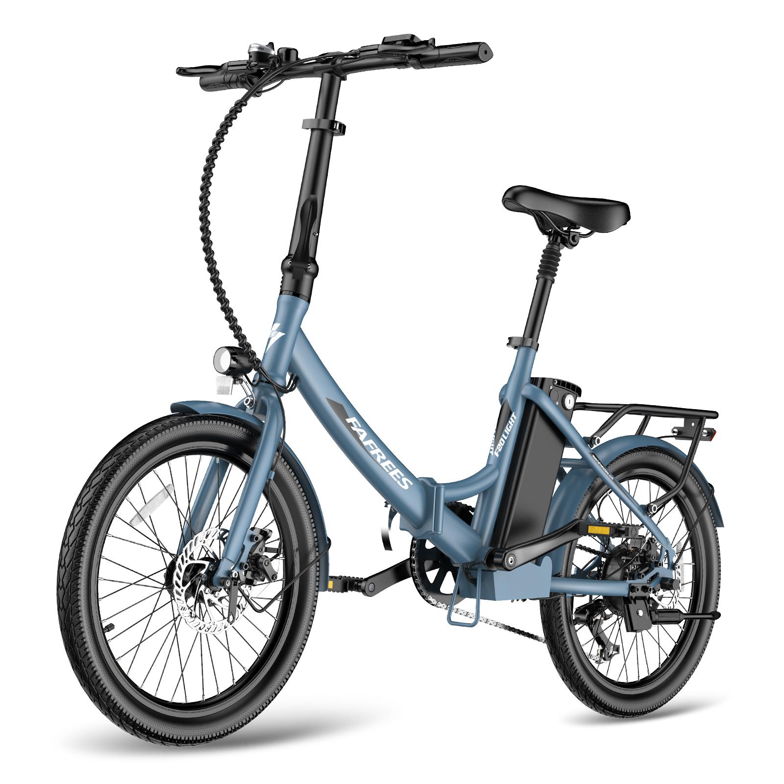 F20 Light Klapp-E-Fahrrad für den Stadtverkehr, 20 Zoll, niedriger Einstieg, 36 V, 250 W, bis 120 kg, blau