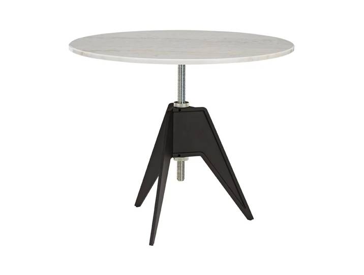 Tom Dixon Screw Café-Tisch Ø90 cm White marble-cast iron