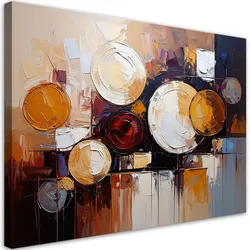 LEINWANDBILD Abstraktion Kreise Kreise in Beigetönen 120x80cm