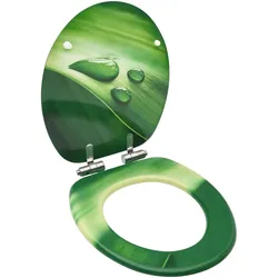 Helloshop26 - WC-Sitz mit Soft-Close-Deckel grüne MDF-Platte mit Wassertropfenmuster 02_0002935