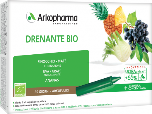 ARKOFARM Srl Arkopharma Arkofluidi Drenante Bio 20 Fiale - Integratore Alimentare Senza Glutine