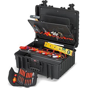 Knipex Werkzeugkoffer Robust34 Elektro, 00 21 36, 26-teilig, im Kunststoff Klappkoffer, VDE isoliert