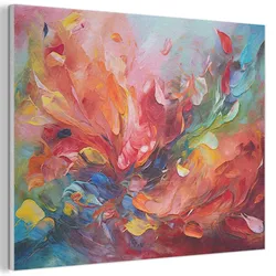 AKUSTIKBILD Ölgemälde - Kunst - Abstrakt - Farbenfroh Gemälde 80x60 cm