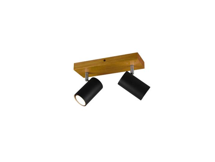 Trio Leuchten Strahler Marley, Schwarz, Holz, Metall, 16x9x26 cm, Lampen & Leuchten, Innenbeleuchtung, Spots & Strahler, Deckenspots