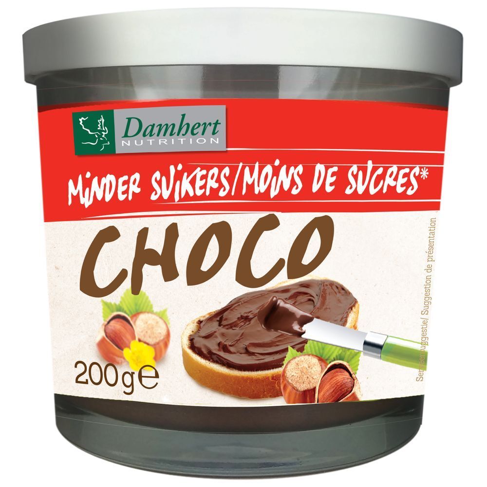 Damhert Chocopasta Hazelnoot Zonder Suiker 200 g Creme