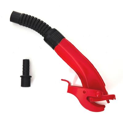 Oxid7® by BW Ausgießer flexibel für Kraftstoffkanister Metall Benzinkanister 5 / 10 / 20 Liter - mit Halterung- Rot - RAL 3000 - Made in Europe