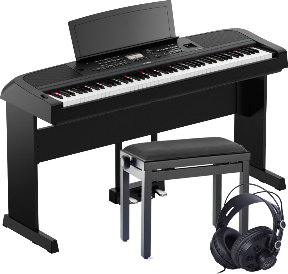 Yamaha DGX-670 Schwarz E-Piano Set