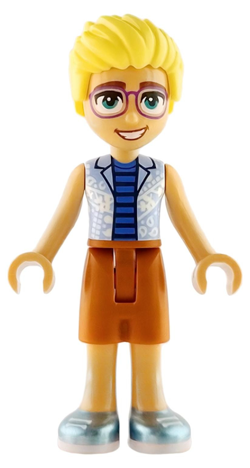 LEGO Minifiguur Friends Olly met lichtblauw open shirt en donkere broek (frnd0877)