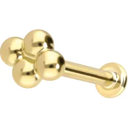 14 Karat Gold Labret mit Innengewinde 4 KUGELN