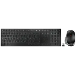 CHERRY DW 9500 SLIM Tastatur Maus enthalten Universal RF Wireless + Bluetooth QWERTZ Deutsch Schwarz, Grau