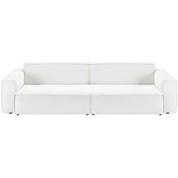 KAWOLA Sofa SAMU 2-Sitzer Feincord weiß