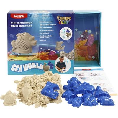 Creativ Company Sandy Clay, Wasserwelt, Natur, 1 Set, 10 Förmchen + 600g Sand