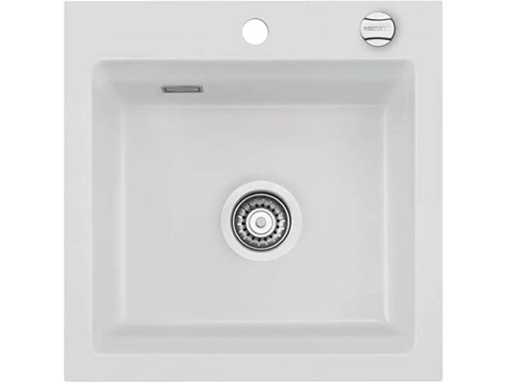 KeraDomo Spüle KARA 51 in SATIN mit Excenterbetätigung/ab Schrankbreite 50 cm/Einbauspüle
