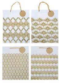 IH Casa Decor Gift Bags Gold Design Assorted Medium - Set of 12