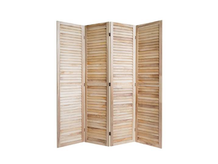 Homestyle4u Paravent Raumteiler Indoor Holz 4-tlg Trennwand Sichtschutz faltbar (4-teilig)