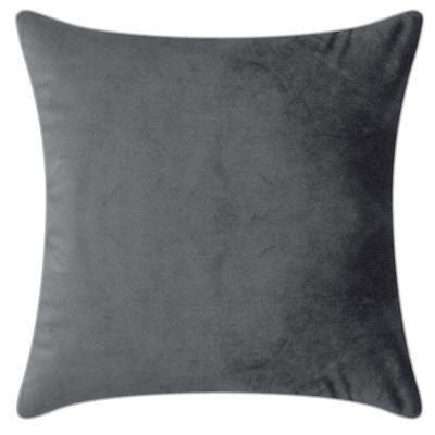 Dekokissen PAD "Elegance", grau (grau, unifarben), B:50cm L:50cm, Polyester, Dekokissen_Sitzkissen_Kissenhüllen, Design als Basic, aus Samt, elegante Optik, in verschiedenen Größen