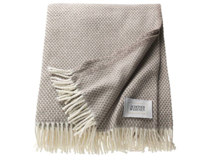 Schöner Wohnen Plaid, Sandfarben, Textil, Uni, 140x200 cm, Fransen, Heimtextilien, Wohntextilien, Decken, Plaids