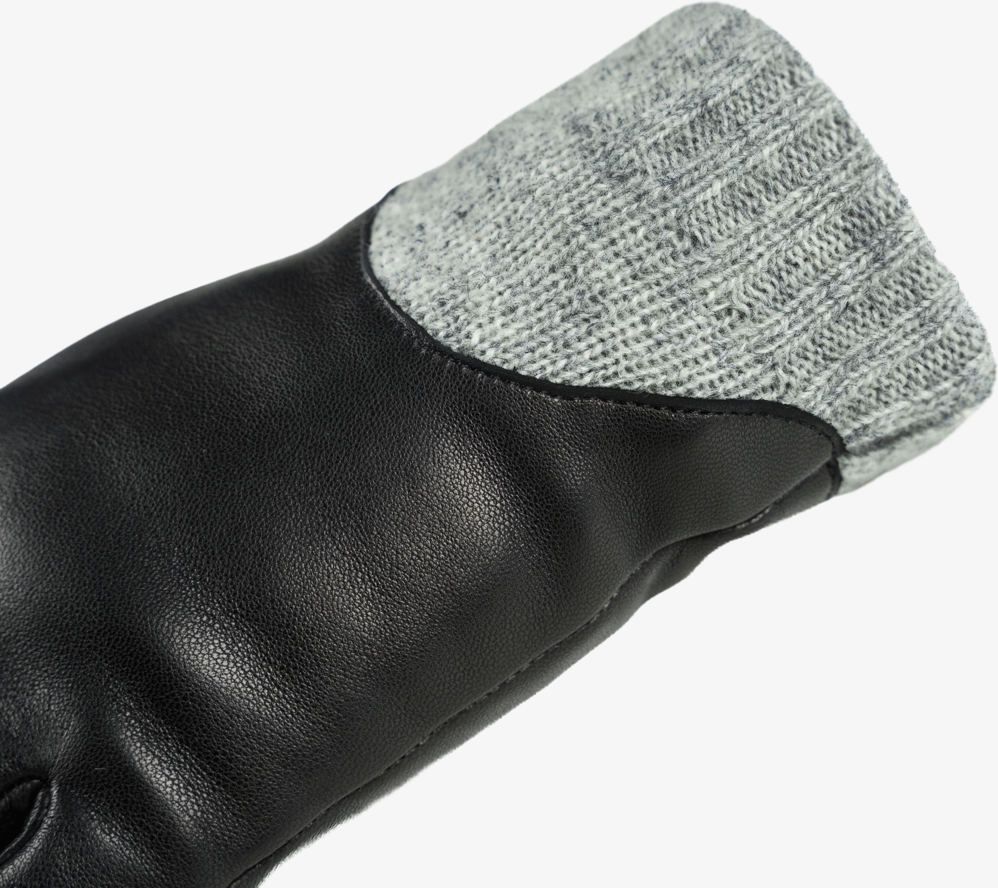 Lederhandschuhe PEARLWOOD "TESS", Damen, Gr. 6,5, schwarz, Materialmix, Lammleder, Handschuhe Lederhandschuhe, weiches Innenfutter aus Fleece schwarz 6,5