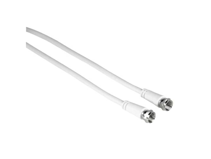 Hama Antennekabel F stekker - F-stekker (75db, 5m, coaxiaal, antenne, satelliet) wit