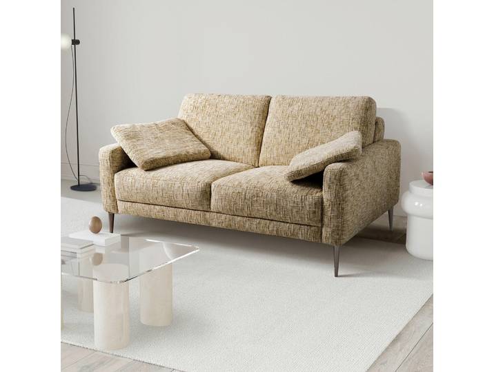 Livetastic 2-Sitzer-Sofa, Hellbraun, Metall, Füllung: Schaumstoff, Vlies, 157x85x92 cm, Rücken echt, Armteil links, Armteil rechts, Stoff-/Lederauswahl, Wohnzimmer, Sofas & Couches, 2er Sofas