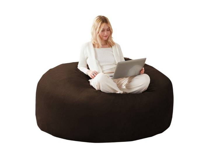 Pouf Poire Fauteuil poire 120 cm - Canapé poire adulte confortable - Idéal chambre balcon - Lecture détente - Design doux