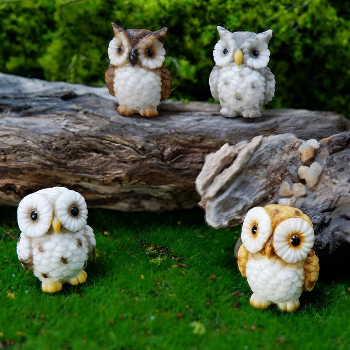Mini Uil Beeldje Bruin - Decoratief Dierenfiguur van Hars - Hoogte: 34 cm