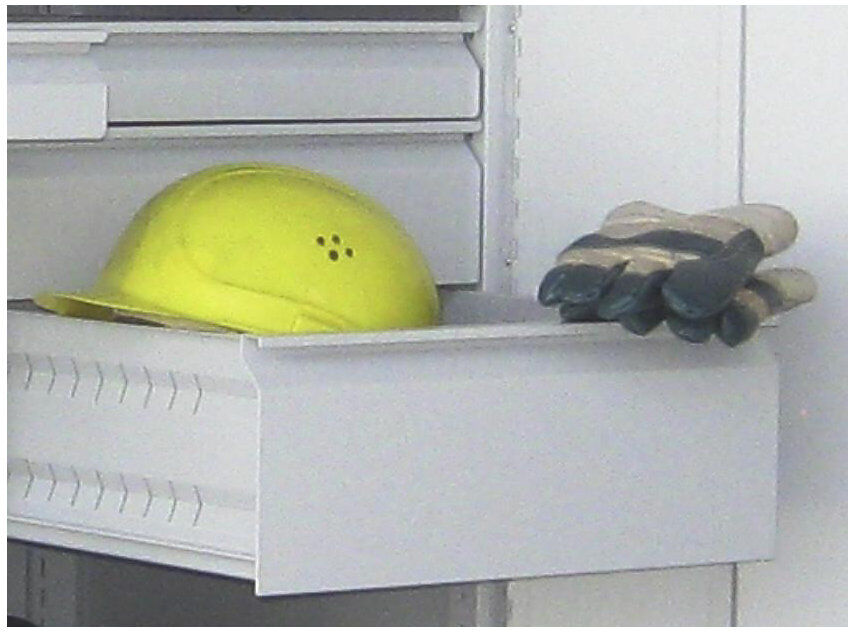 Schublade, pulverbeschichtet, für Schwerlastschrank mit Trennwand, Blendenhöhe 125 mm Pavoy