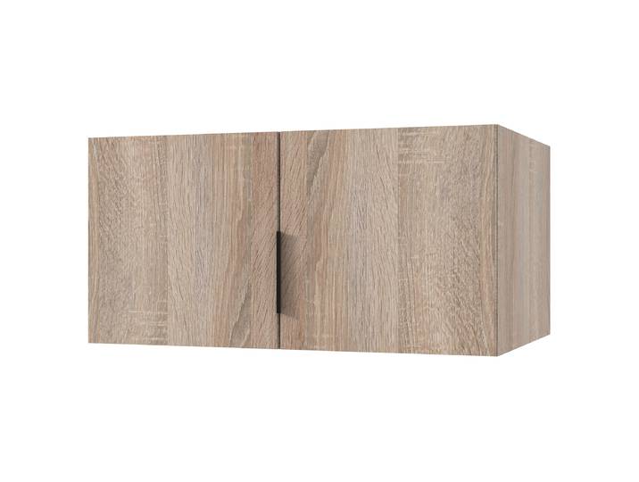 Schrankaufsatz Modena 80cm Braun/Eiche Sägerau Dekor Spanplatte. Foliert