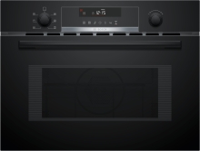Bosch CMA585GB1 Einbau Mikrowelle mit Heißluft 45cm Schwarz AutoPilot15 LCD-Display Versenkknebel