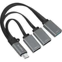LOGILINK UA0315 - USB-CTM Hub, 2x USB 2.0 A-Buchse + 1x USB 3.0 A-Buchse